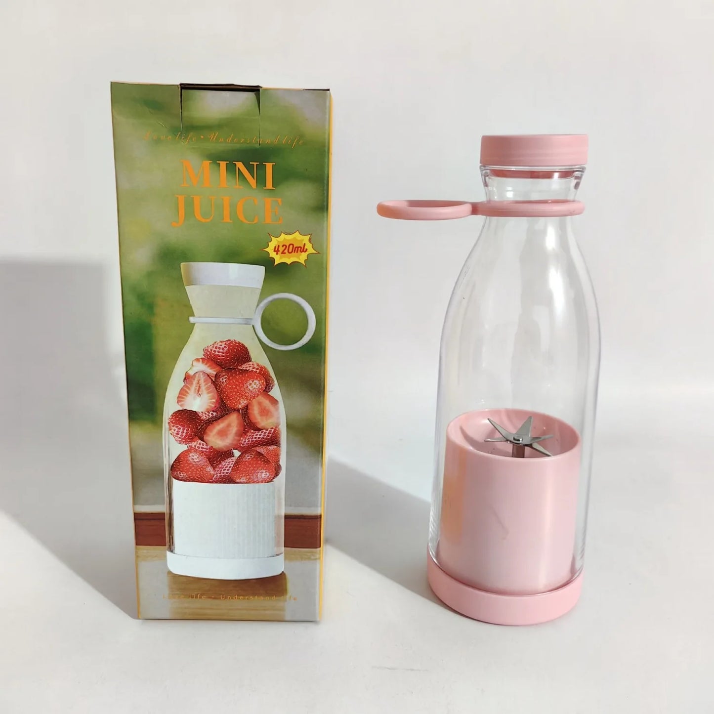 Portable 6-Blade 420ml USB Rechargeable Juicer Blender - Compact Electric Fruit Mixer for Daily Kitchen Use