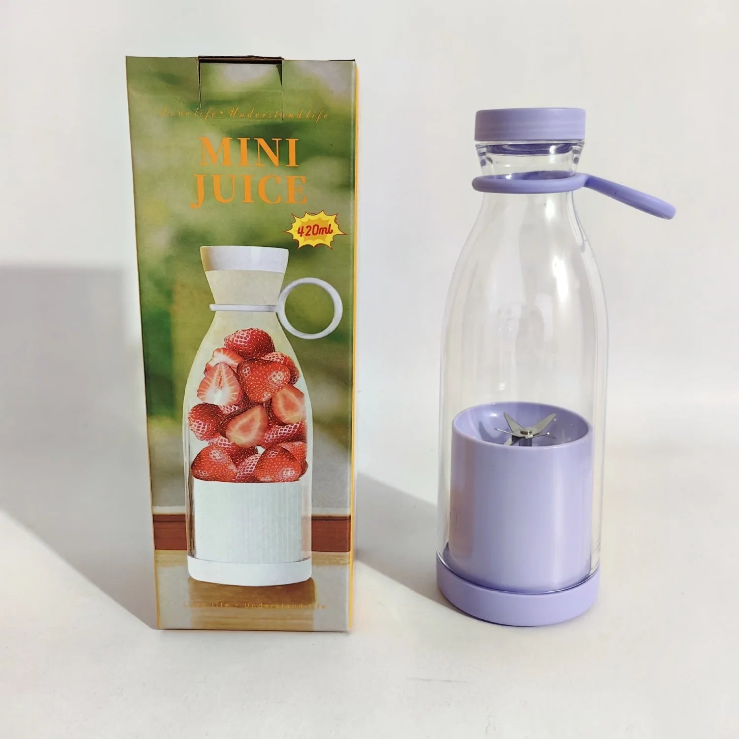 Portable 6-Blade 420ml USB Rechargeable Juicer Blender - Compact Electric Fruit Mixer for Daily Kitchen Use