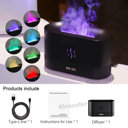 LuminaFlame™ | 7-Color LED Flame Aroma Diffuser & USB Humidifier