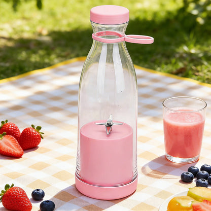 Portable 6-Blade 420ml USB Rechargeable Juicer Blender - Compact Electric Fruit Mixer for Daily Kitchen Use