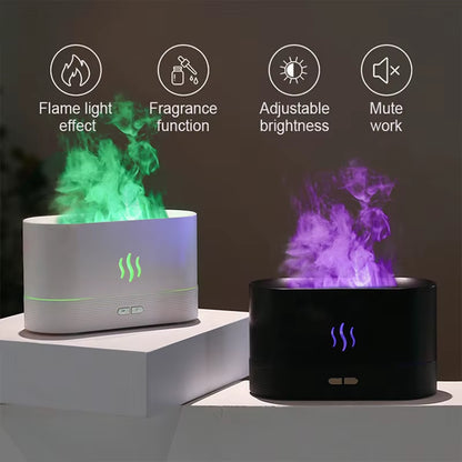 LuminaFlame™ | 7-Color LED Flame Aroma Diffuser & USB Humidifier
