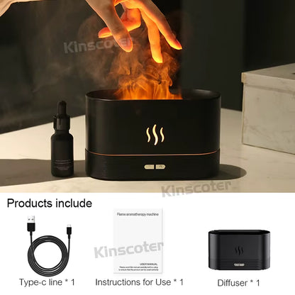 LuminaFlame™ | 7-Color LED Flame Aroma Diffuser & USB Humidifier