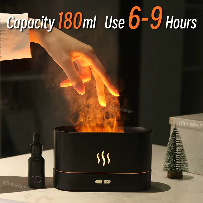 LuminaFlame™ | 7-Color LED Flame Aroma Diffuser & USB Humidifier